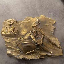 PLAQUE EN BRONZE PÊCHEURS