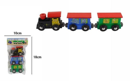 Train bois avec animaux - train,