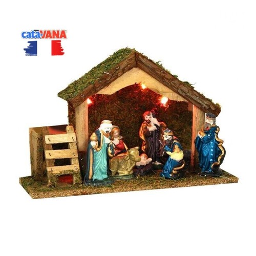 Crèche noël avec santons - crèche,