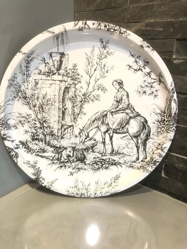 Plateau service rond ancien - plateau,