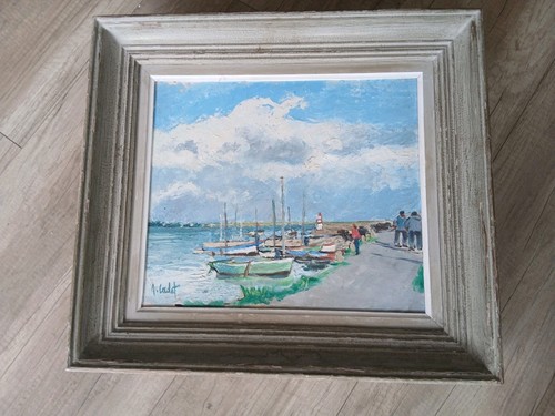 Ancien tableau huile sur - , bois