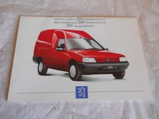 Peugeot 205 fourgon Fourgonnette particularités brochure livre 1995