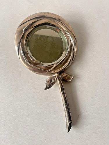 Miroir fleur bronze - miroir,