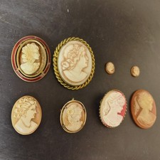 Lot 8 Camé Anciens Broche Pendentif French Antique 