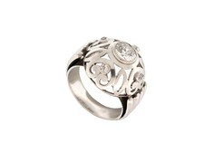 VINTAGE BAGUE STYLE ART DECO 5 DIAMANTS 0.95 CT T50 EN OR BLANC 18K 10.3GR RING