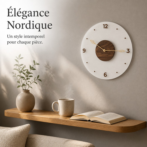 Horloge murale bois - horloge,
