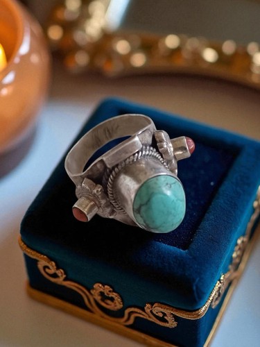 Bague vintage argent - , pierre