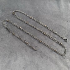 Sautoir Ancien Argent Massif 169cm XIX