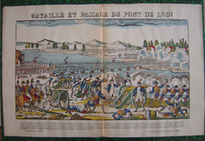 Image d'épinal Pellerin Napoléon Bonaparte Bataille et Passage du Pont de LODI