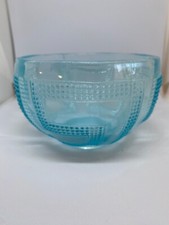 COUPE EN VERRE ACIENNE, BLEU DE PORTIEUX, époque art déco, verre moulé bleu.