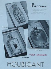 PUBLICITE HOUBIGANT PARFUMS PRESENCE FLORAISON DEMI JOUR DE 1936 FRENCH AD PUB