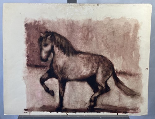 Grande aquarelle ancienne