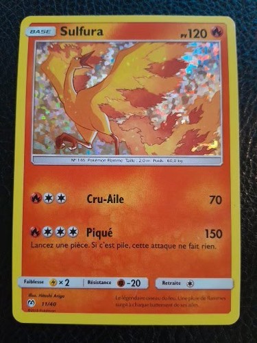 Carte pokémon sulfura 40 - carte, 11/40