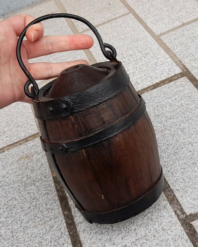 Ancien petit tonneau bois - ancien,