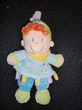 doudou peluche garçon bleu brodé avion arbre NICOTOY 23cm