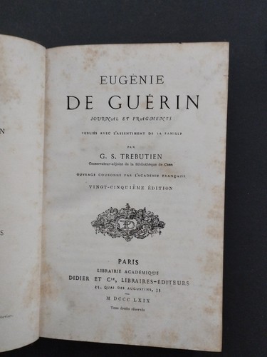 Eugénie guérin journal - de,