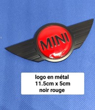 Logo Mini Cooper Métal 115 x 50mm Noir Rouge Grille Capot Emblème avant Arrière