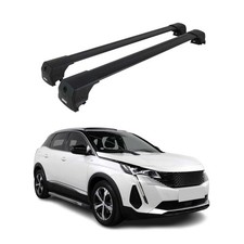 Barres De Toit Transversales pour Peugeot 3008 2017-2020 Aluminium Noir ABE