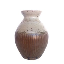 VASE EN GRES DLG LA BORNE PUISAYE  PRIMAVERA ART DECO   SIGNATURE A IDENTIFIER 