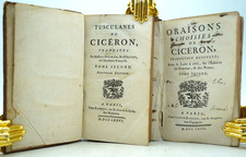 Lot de 2 livres anciens 1763-1776 : Cicéron, Tusculanes et Oraisons choisies