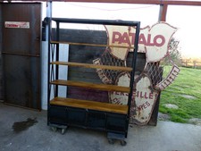 Etagère bibliothèque industrielle sur mesure bois et mètal