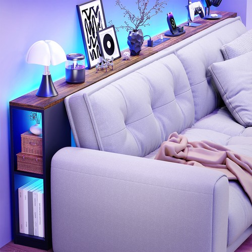 Behind couch table - table, long
