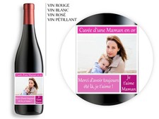 Bouteille de bière ou vin maman personnalisable avec photo