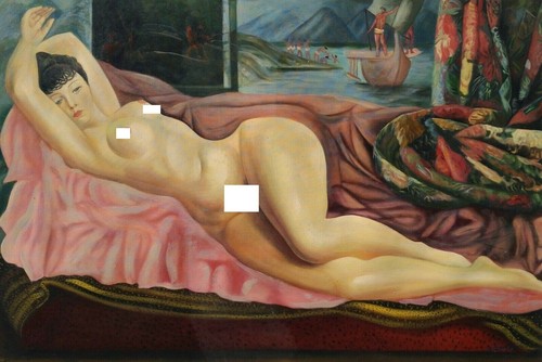 Femme nue peinture erotique - femme,