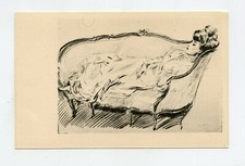 HELLEU . Charme . Jolie femme sur une méridienne 