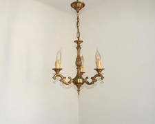 Lustre ancien français style art nouveau 3 lumières qualité bronze 5568