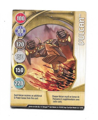 Carte bakugan vulcam - bakugan,