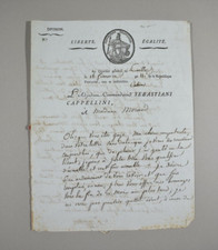 Lettre 18 Frimaire an II Adjudant-Commandant Sebastianni-Cappellini 