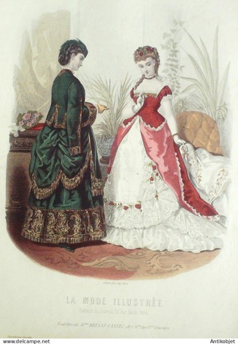 Gravure mode illustree 1870 - mode,