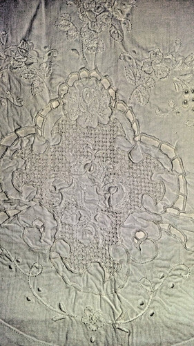 Ancien drap coton parure - coton,