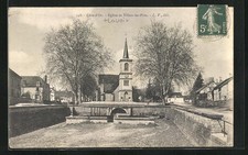 CPA Villers-les-Pots, Eglise, vue partielle avec l'Église 
