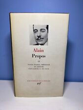 La Pléiade - Alain - Propos
