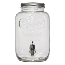 Fontaine Verre 4L - Robinet Service | Couvercle Inclus | Déjeuner Maison