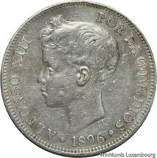 F5291 Spain 5 Pesetas Alfonso