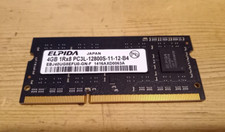 Mémoire Pc Portable Elpida Sodimm 4Go 1Rx8 DDR3 PC3L 12800S / EBJ40UG8EFU0-GN-F