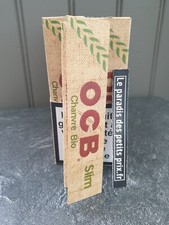 feuille à rouler OCB slim Chanvre BIO,10 carnets de 32 feuilles + 1 briquet kdo