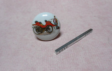 Poignée de Porte Vintage en Porcelaine et Laiton style retro avec carré