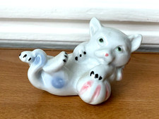FIGURINE porcelaine CHAT Blanc