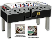 Table de baby-foot Olympic Silver avec monnayeur et couvercle en verre