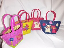 Petit Panier cabas petite Fille Mini Sac À Main Raphia Brodé SoaArtShop