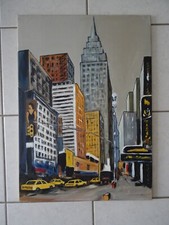 Tableau Huile sur Toile New-York Signé Lamy Street Art Urbain 69 x 50 cm