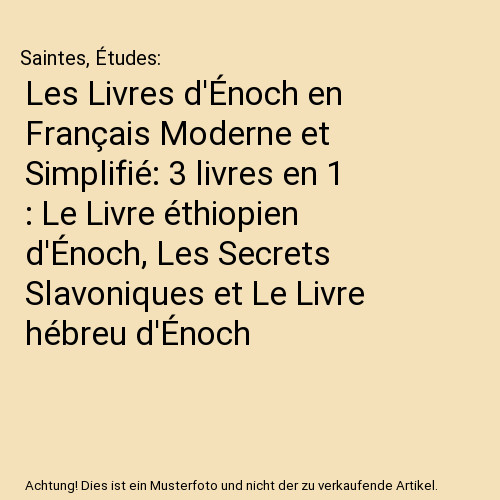 Les livres énoch - d'Énoch, en