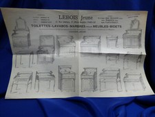 LEBOIS JEUNE.1924 DEPLIANT PUBLICITAIRE POUR MEUBLES TOILETTES, LAVABO. REF 6811