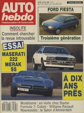 AUTO HEBDO n°662 08/02/1989  MASERATI 222 & MERAK SS