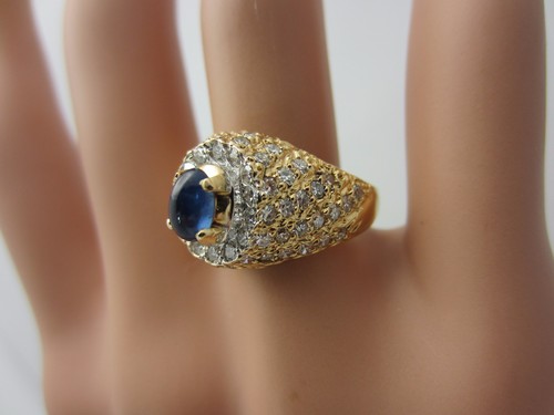 14k saphir bleu jaune - saphir, or