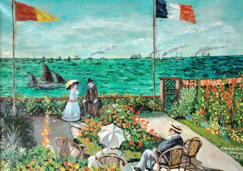 Belle huile sur toile - belle,